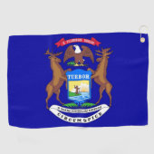 Serviette De Golf Golf Towel avec drapeau du Michigan (Horizontal)