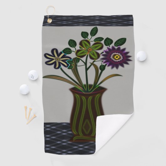 Serviette De Golf Golf Towel Floral (En situation)