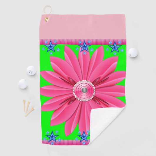 Serviette De Golf Golf Towel Floral (En situation)