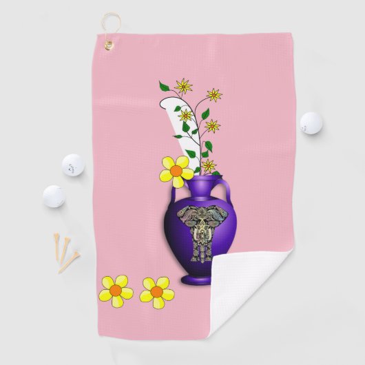 Serviette De Golf Golf Towel Floral (En situation)