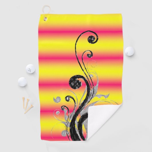 Serviette De Golf Golf Towel Floral (En situation)