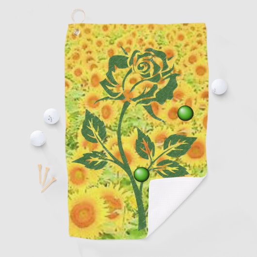 Serviette De Golf Golf Towel Floral (En situation)