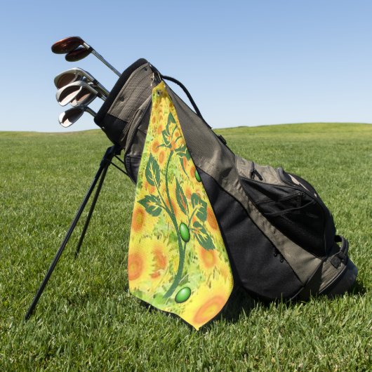 Serviette De Golf Golf Towel Floral (Vert)