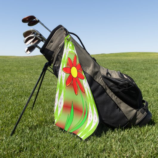 Serviette De Golf Golf Towel Floral (Vert)