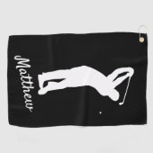 Serviette De Golf Golf Towel monogrammed "golfer Matthew" b&w (Horizontal)
