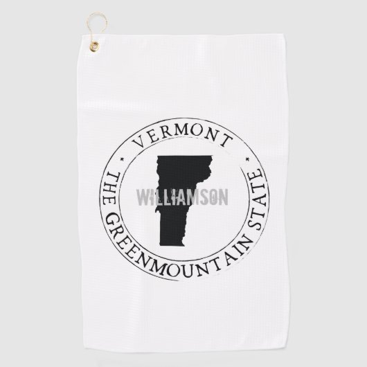 Serviette De Golf Golf Towel State Personnalisé Vermont (Devant)