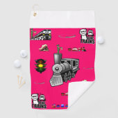 Serviette De Golf Golf Towel Train (En situation)
