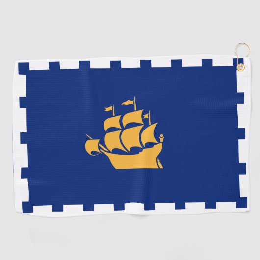 Serviette De Golf Golf Towel with flag of Quebec City, Canada (Horizontal)
