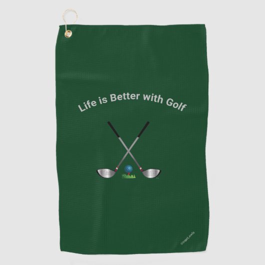 Serviette De Golf Golf Towers RETIRED Golf Quote Design Green (Devant)