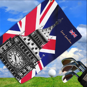 Serviette De Golf Golf UK & British Flag, Big Ben, Londres Union Jac