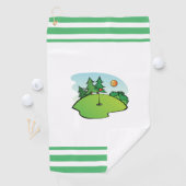 Serviette De Golf Golf Vert avec Drapeau et Boule (En situation)