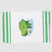Serviette De Golf Golf Vert avec Drapeau et Boule (Horizontal)