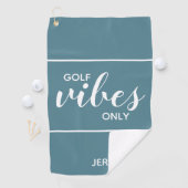 Serviette De Golf Golf Vibes Amusant Personnalisé Turquoise Pro (En situation)