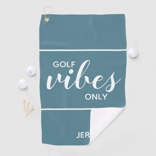 Serviette De Golf Golf Vibes Amusant Personnalisé Turquoise Pro (En situation)