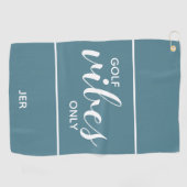Serviette De Golf Golf Vibes Amusant Personnalisé Turquoise Pro (Horizontal)