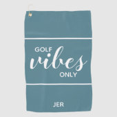 Serviette De Golf Golf Vibes Amusant Personnalisé Turquoise Pro (Devant)