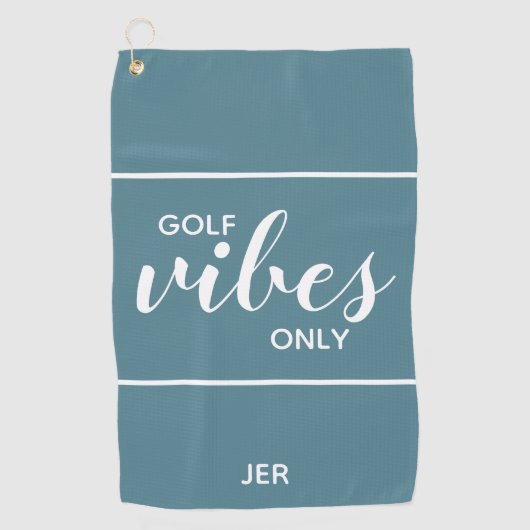 Serviette De Golf Golf Vibes Amusant Personnalisé Turquoise Pro (Devant)