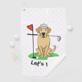 Serviette De Golf Golf Yellow Labrador Retriever (yaourt 3) Chien -  (En situation)
