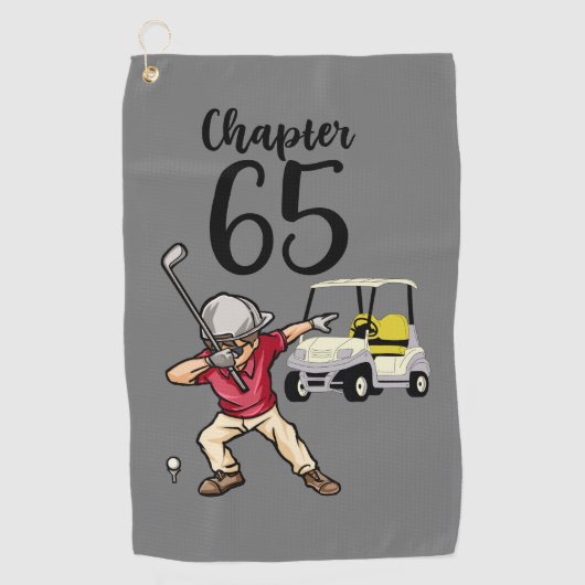 Serviette De Golf Golfer 65e anniversaire Dabbing avec voiturette de (Devant)