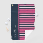Serviette De Golf Golfer bleu rose Monogramme | Sports (En situation)