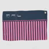 Serviette De Golf Golfer bleu rose Monogramme | Sports (Horizontal)