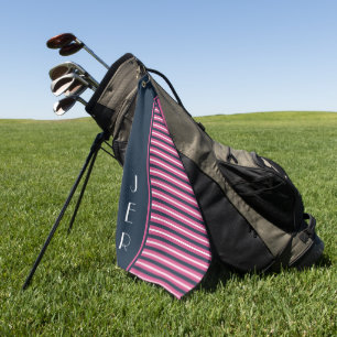 Serviette De Golf Golfer bleu rose Monogramme   Sports