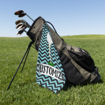 Golfer Custom Text & Color Chevron Golf Towne