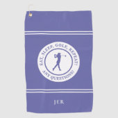 Serviette De Golf Golfer Funny Monogramme Moderne Pour Elle (Devant)