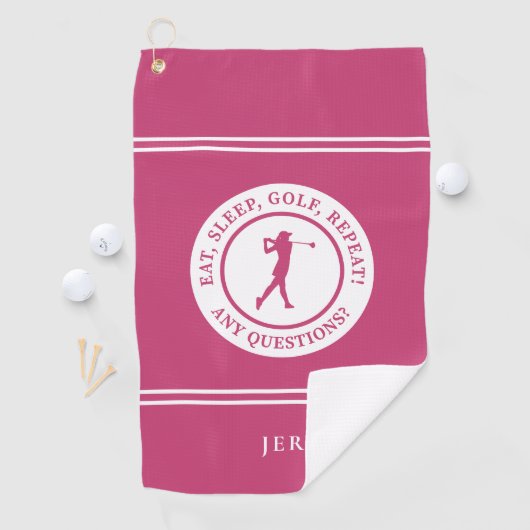 Serviette De Golf Golfer Funny Monogramme Moderne Pour Sa Fille Rose (En situation)