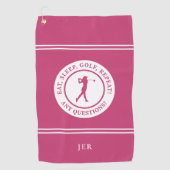Serviette De Golf Golfer Funny Monogramme Moderne Pour Sa Fille Rose (Devant)