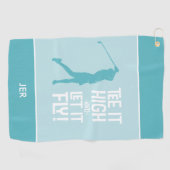 Serviette De Golf Golfer Golf Humour Funny Sports Moderne Turquoise  (Horizontal)