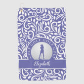 Serviette De Golf Golfer Modern Motif Nom Periwinkle Blue Sports (Devant)