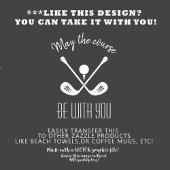 Serviette De Golf Golfer Modern Sports Équipement Monogramme Nom Gri