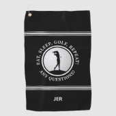 Serviette De Golf Golfer Monogram Drôle Citation Sports Pro Golf Noi (Devant)