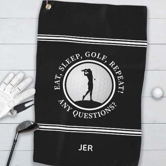 Serviette De Golf Golfer Monogram Drôle Citation Sports Pro Golf Noi