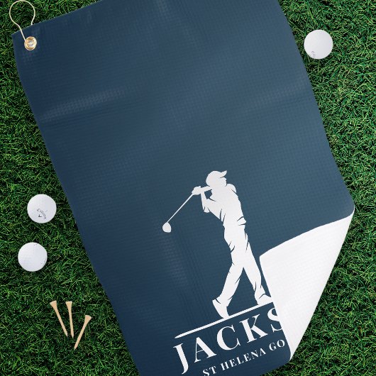 Serviette De Golf Golfer Monogrammé bleu