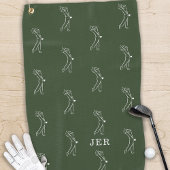 Serviette De Golf Golfer Monogrammé Initiales Équipement sportif Ver