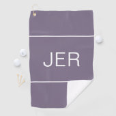 Serviette De Golf Golfer Monogrammé Moderne Design Monogramme Violet (En situation)