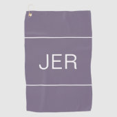 Serviette De Golf Golfer Monogrammé Moderne Design Monogramme Violet (Devant)