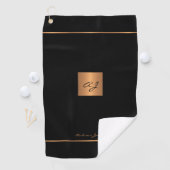 Serviette De Golf Golfer monogrammed noir moderne élégant or (En situation)