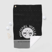 Serviette De Golf Golfer Name Black Golf Towel (En situation)