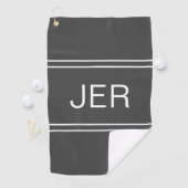 Serviette De Golf Golfer Sports Grey Moderne Monogramme Jeu (En situation)