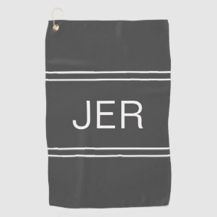 Serviette De Golf Golfer Sports Grey Moderne Monogramme Jeu