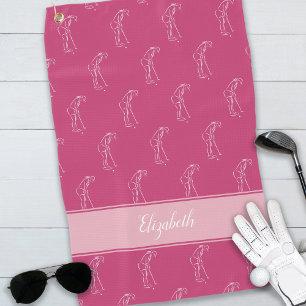Serviette De Golf Golfer Sports Pro Motif Pour Son Nom Rose