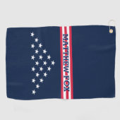 Serviette De Golf Golfer USA Monogram Fantastic Patriotic Golf Towne (Horizontal)