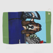Serviette De Golf Golfeur de chien de basset-hound (Horizontal)