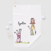Serviette De Golf Golfeur de femme personnalisée (En situation)