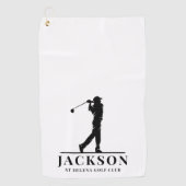 Serviette De Golf Golfeur de Monogramme personnalisé (Devant)