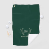 Serviette De Golf Golfeur élégant monogrammé vert foncé (En situation)