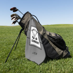 Serviette De Golf Golfeur Golf Monogramme Moderne Pro Sports Gris No